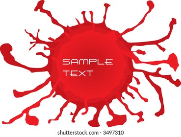 Abstract circle design with a blood like fluid running out of it