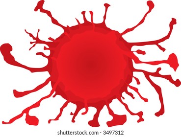 Diseño de círculo abstracto con una sangre como fluido que se acaba