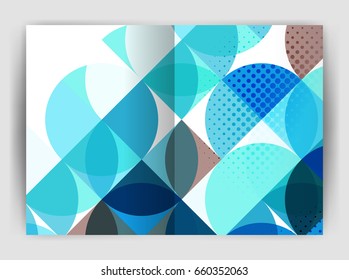 Resumen de diseño de círculo plantilla de impresión de informe anual de negocios. Folleto comercial o fondo abstracto de volante