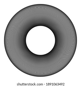 Elemento de diseño de círculo abstracto. Ilusión 3D. Arte vectorial.