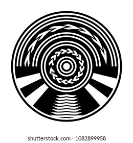Elemento de diseño de círculo abstracto. Patrón de disco. Arte vectorial.
