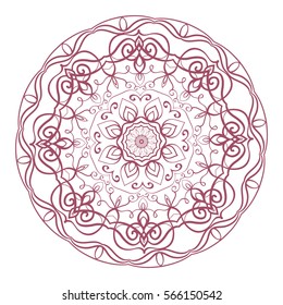 Abstract circle design element. Mandala, doodle style, vector