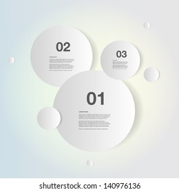 Abstract circle design infographic with numbers and text Eps 10 vector illustration