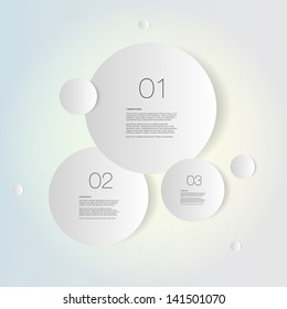 Abstract circle design infographic with numbers and text Eps 10 vector illustration