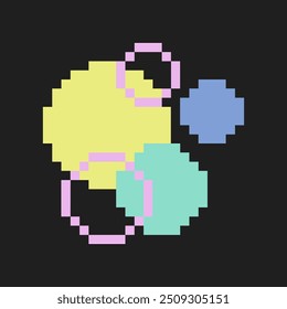 Diseño de círculo abstracto Pixel Art