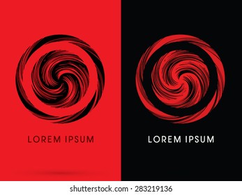 Abstract circle, designed using  grunge brush, graphic vector.