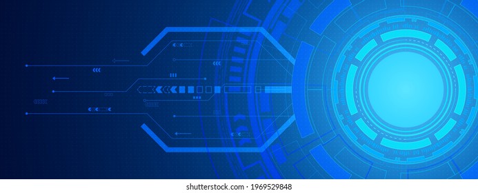 Abstract circle digital background, circuit technology, dot pattern, button blank space 
