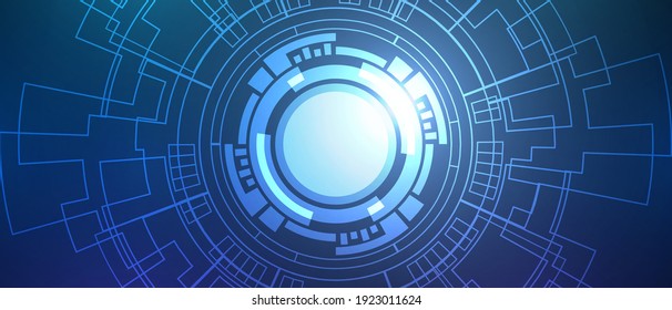 Abstract circle digital background, smart lens technology, circuit board