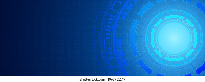 Abstract circle digital background, smart lens technology, dot pattern, button blank space 