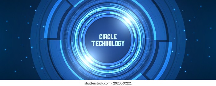 Abstract circle digital background, smart lens technology, overlap layer, light effect, design concept, blank space