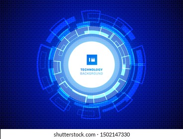 Abstract circle digital business technology blue background. Futuristic structure elements concept design. Vector illustration