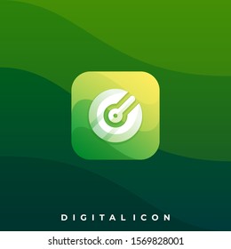 Abstract Circle Digital Icon Illustration Vector Template. Suitable for Creative Industry, Multimedia, entertainment, Educations, Shop, and any related business