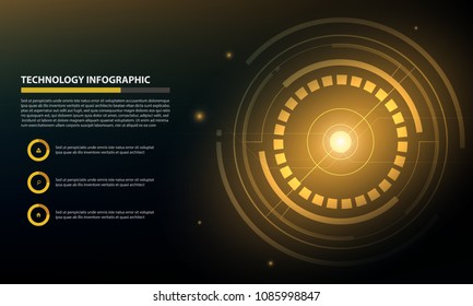 Abstract Circle digital infographic technology background, futuristic structure elements concept background design