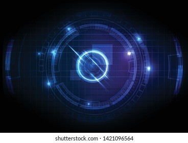 Abstract circle digital over dark blue and pink background, Illustration vector design technology concept about circuit board data, engineer futuristic high tech communication.