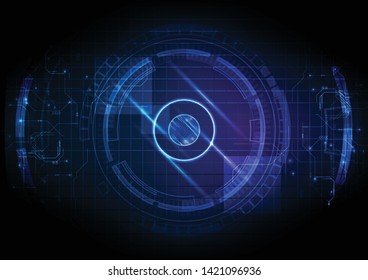 Abstract circle digital over dark blue and pink background, Illustration vector design technology concept about circuit board data, engineer futuristic high tech communication.