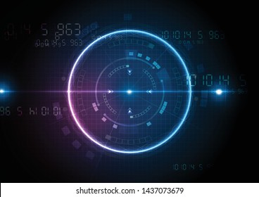 Abstract circle digital over dark blue and pink background, Illustration vector design technology concept about circuit board data, engineer futuristic high tech communication.