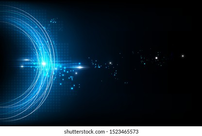 Abstract circle digital over dark blue background, Illustration vector design technology concept about circuit board data, engineer futuristic high tech communication.