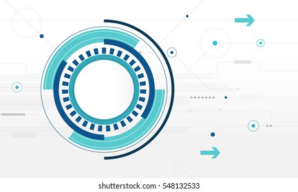 Abstract Circle digital technology background, futuristic structure elements concept white background design