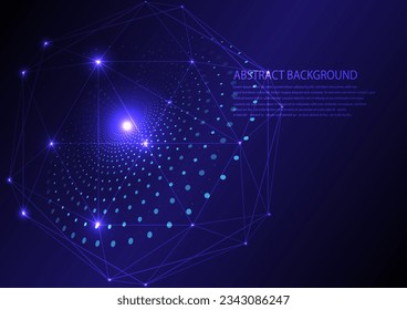 Abstract circle dot pattern on blue violet background hi tech technology vector eps10