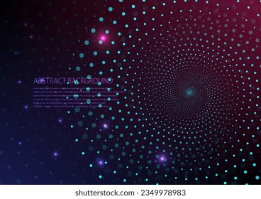 Abstract circle dot pattern on blue violet background hi tech technology blue round dots pink red blue background vector eps10