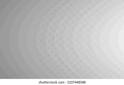 Abstract circle dots design of gradient white template. Overlapping with geometric halftone background. Illustration vector