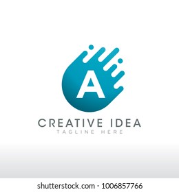 Abstract Circle Dots with Letter A Creative Logo