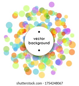 Abstract circle dotted banner in watercolor style. Spring, summer or holiday minimalistic splash design. Stylized colorful firework, vector illustration