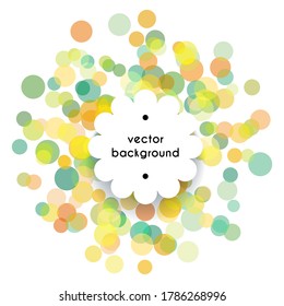 Abstract circle dotted banner in watercolor style. Spring, summer or holiday minimalistic splash design. Stylized colorful firework, vector illustration