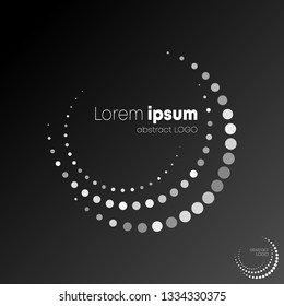 Abstract circle dotted logotype. Black and white logo design. Vector illustration.