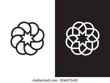 ilustración vectorial del diseño del logotipo de ornamento elegante de círculo abstracto.