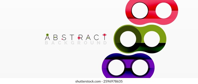 Abstract circle element composition with overlapping circular and tubular shapes featuring smooth gradients, transparency effects, and dynamic layering