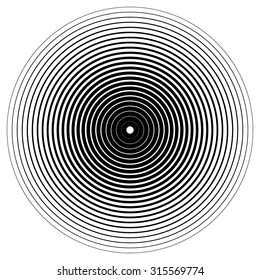 Abstract circle element. Concentric circles, ripple effect. Vector.