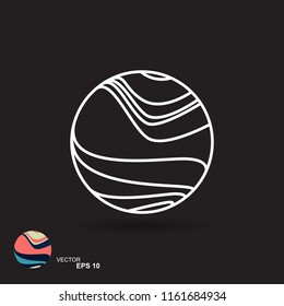 Abstract circle element, line design. Vector illustration