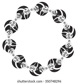 Abstract circle element, motif on white. Editable vector.