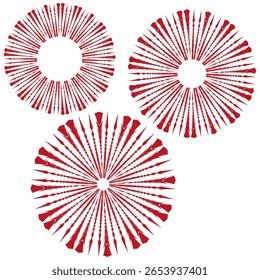 Abstract circle elements. Red Vector forms. Geometric graphic illustration. Dynamic spike pattern.