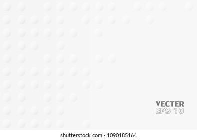 Abstract. Circle Embossed  , paper art style white Background ,light and shadow ,Vector