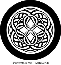 abstract circle with entwined tracery in tribal celtic style