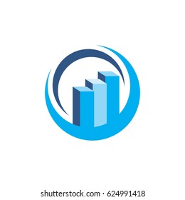 abstract circle financial icon logo