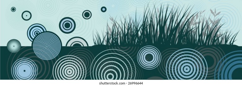 Abstract circle floral design, vector series.