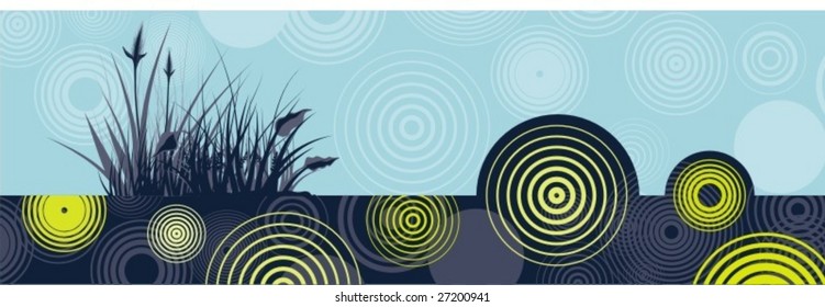 Abstract circle floral design, vector series.