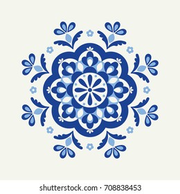 Abstract circle floral element in scandinavian style. Vector Illustration.