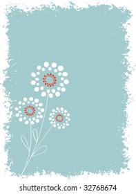 Abstract Circle Floral with Grunge Background
