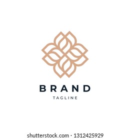 Abstract Circle Floral Logo Design Template