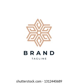 Abstract Circle Floral Logo Design Template