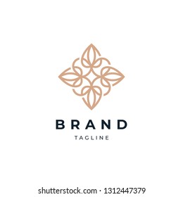 Abstract Circle Floral Logo Design Template