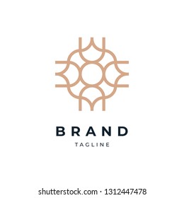 Abstract Circle Floral Logo Design Template