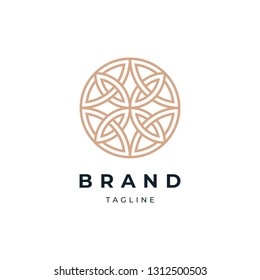 Abstract Circle Floral Logo Design Template