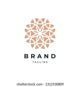 Abstract Circle Floral Logo Design Template
