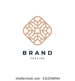 Abstract Circle Floral Logo Design Template