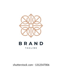 Abstract Circle Floral Logo Design Template